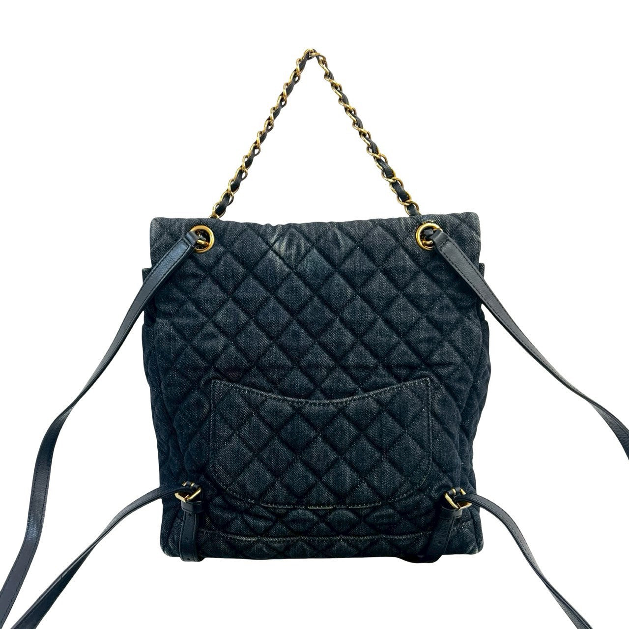 Chanel Matelassé Denim Leather Backpack