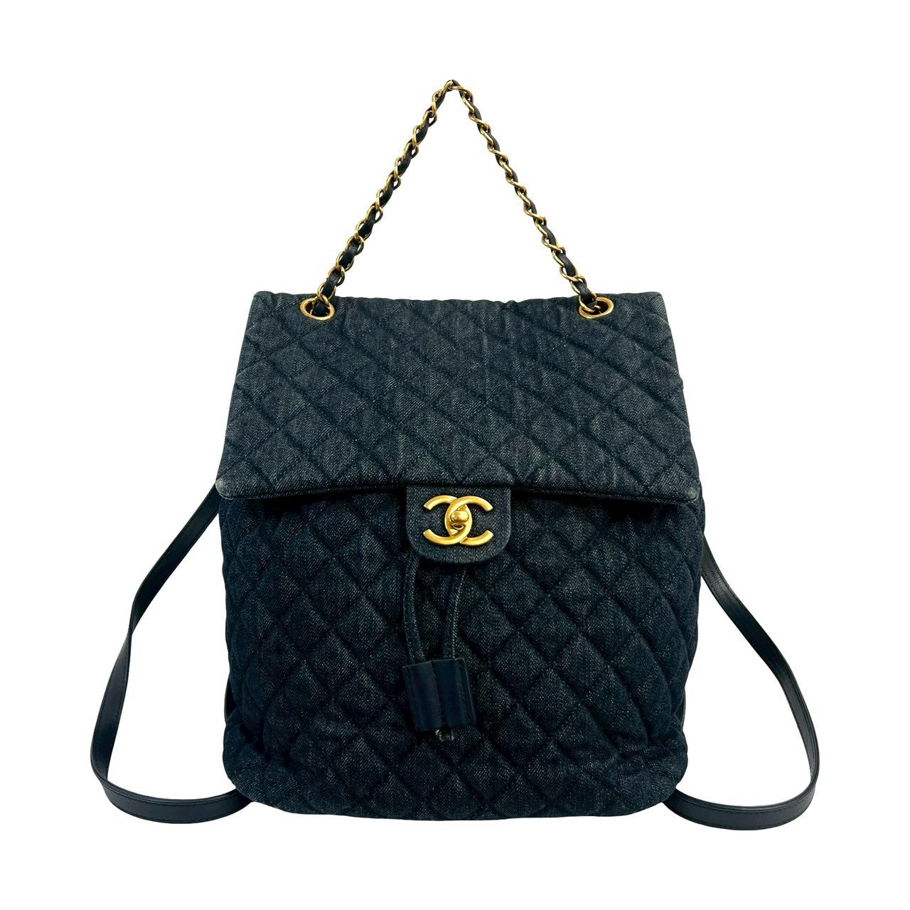 Chanel Matelassé Denim Leather Backpack
