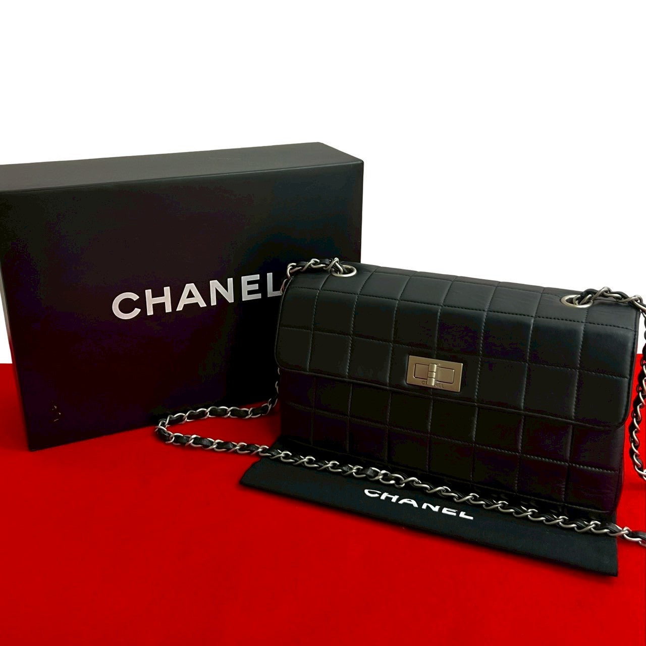 Chanel Choco Bar 2.55 Lambskin Shoulder Bag