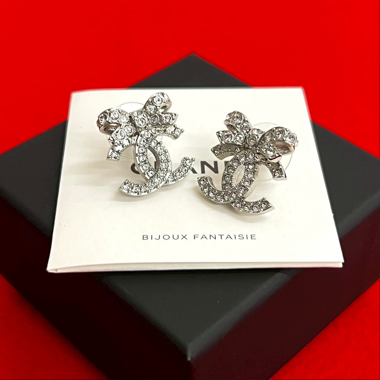 Chanel Coco Mark Ribbon Earrings