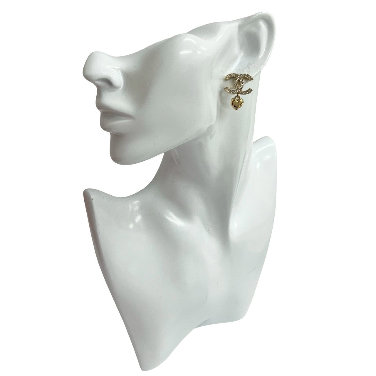 Chanel Coco Mark Heart Motif Earrings