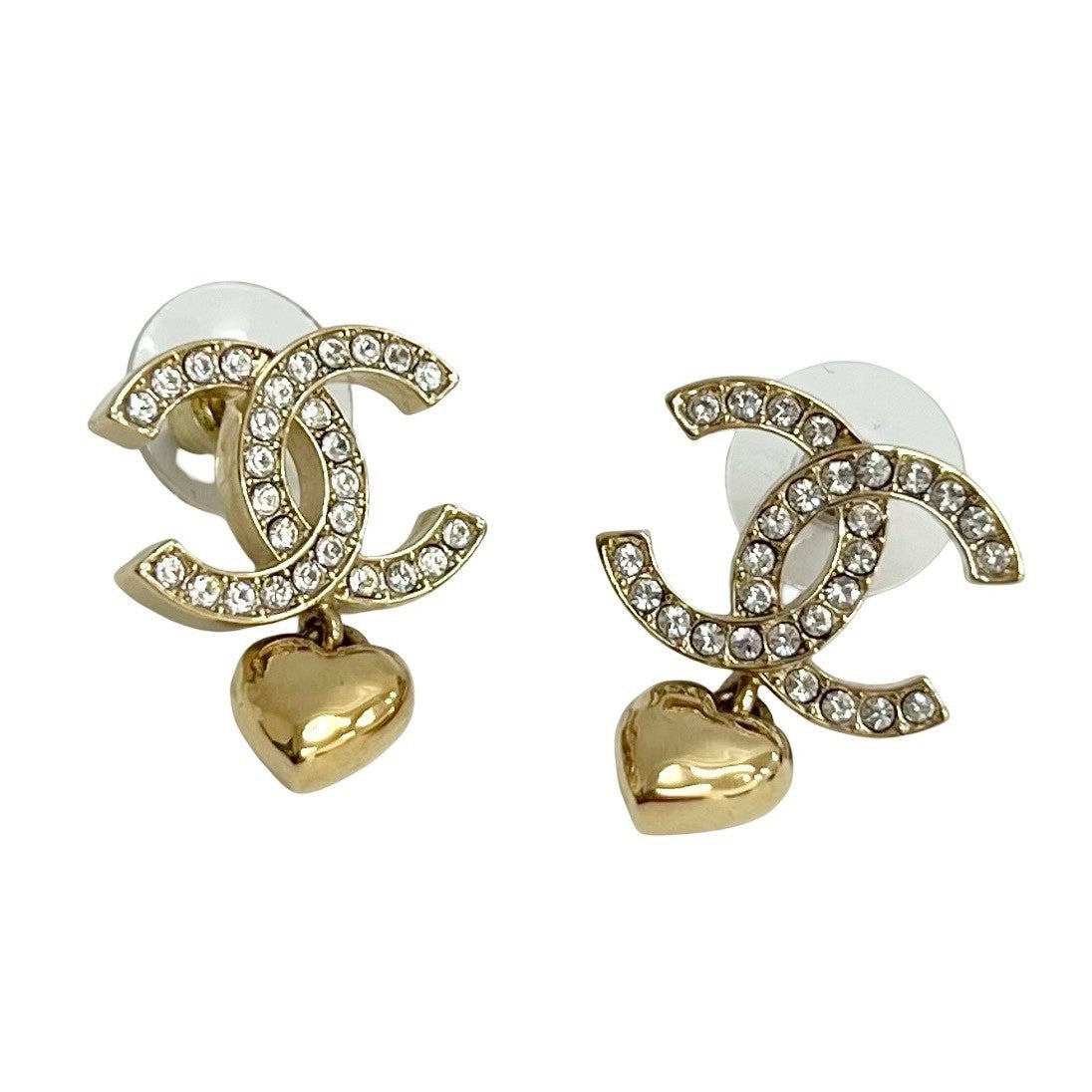 Chanel Coco Mark Heart Motif Earrings
