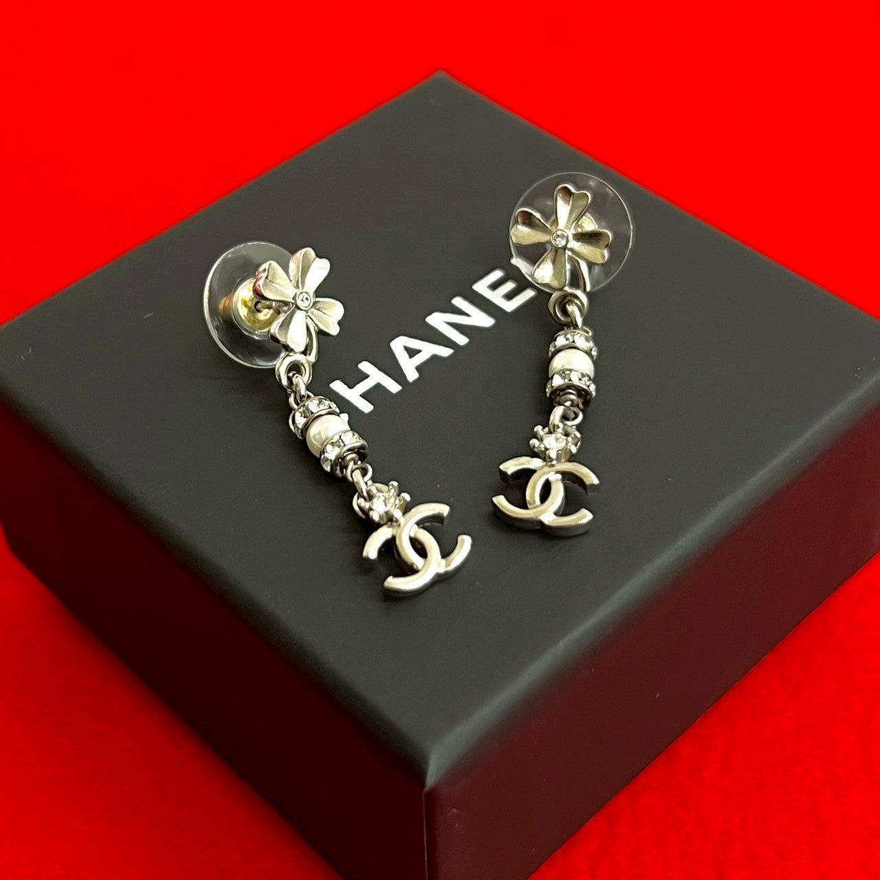 Chanel Coco Mark Clover Earrings