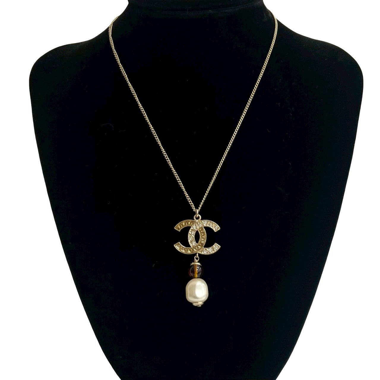 Chanel Coco Mark Faux Pearl Necklace