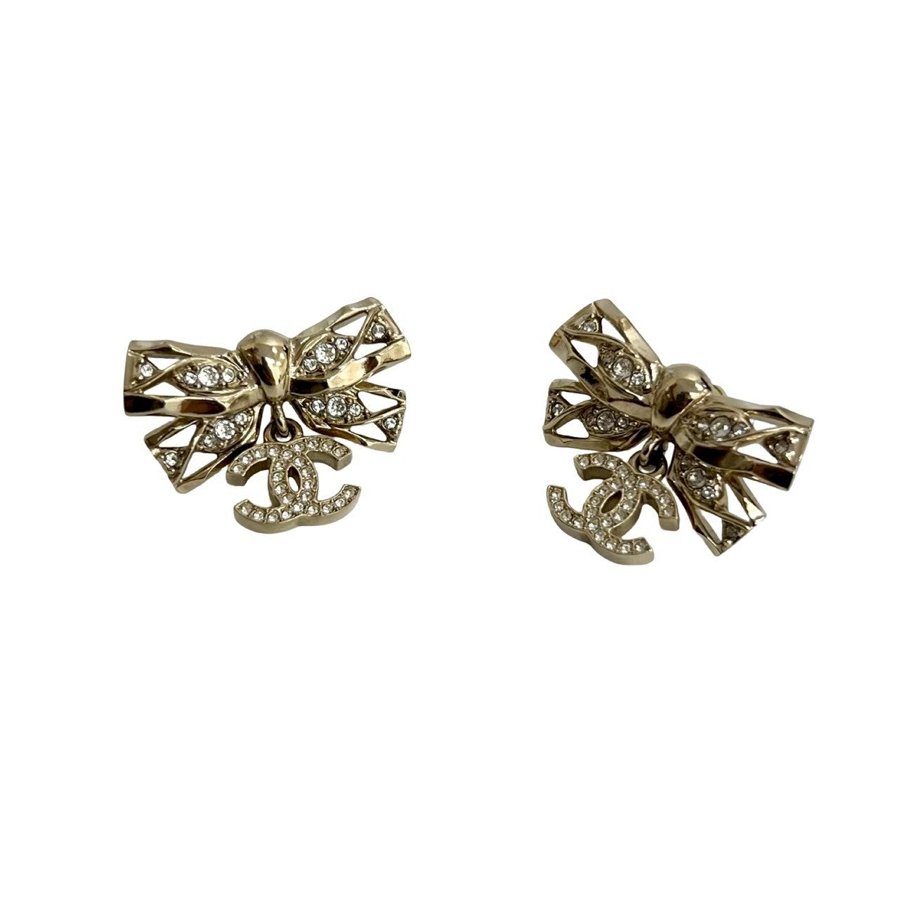Chanel Coco Mark Ribbon Earrings