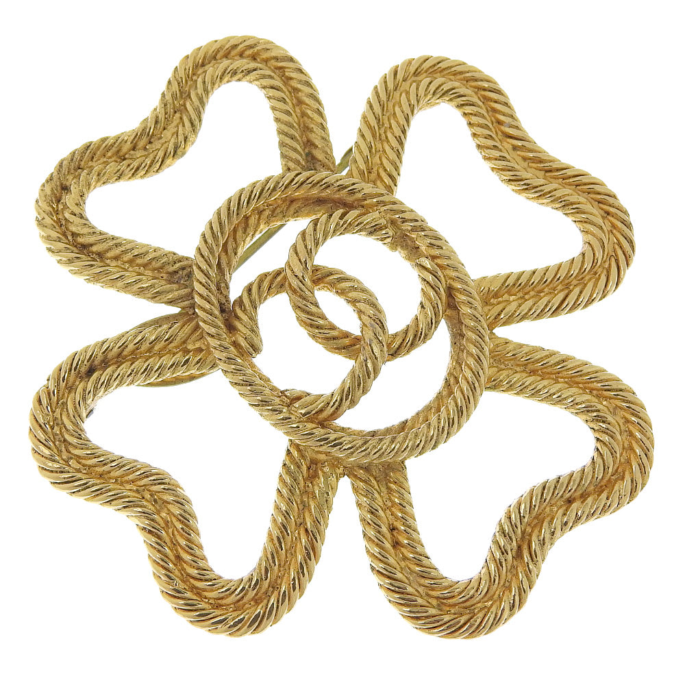 CHANEL Brooch Plated Gold gold   COCO Mark Clover Women