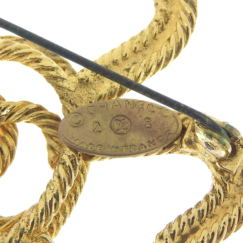 CHANEL Brooch Plated Gold gold   COCO Mark Clover Women