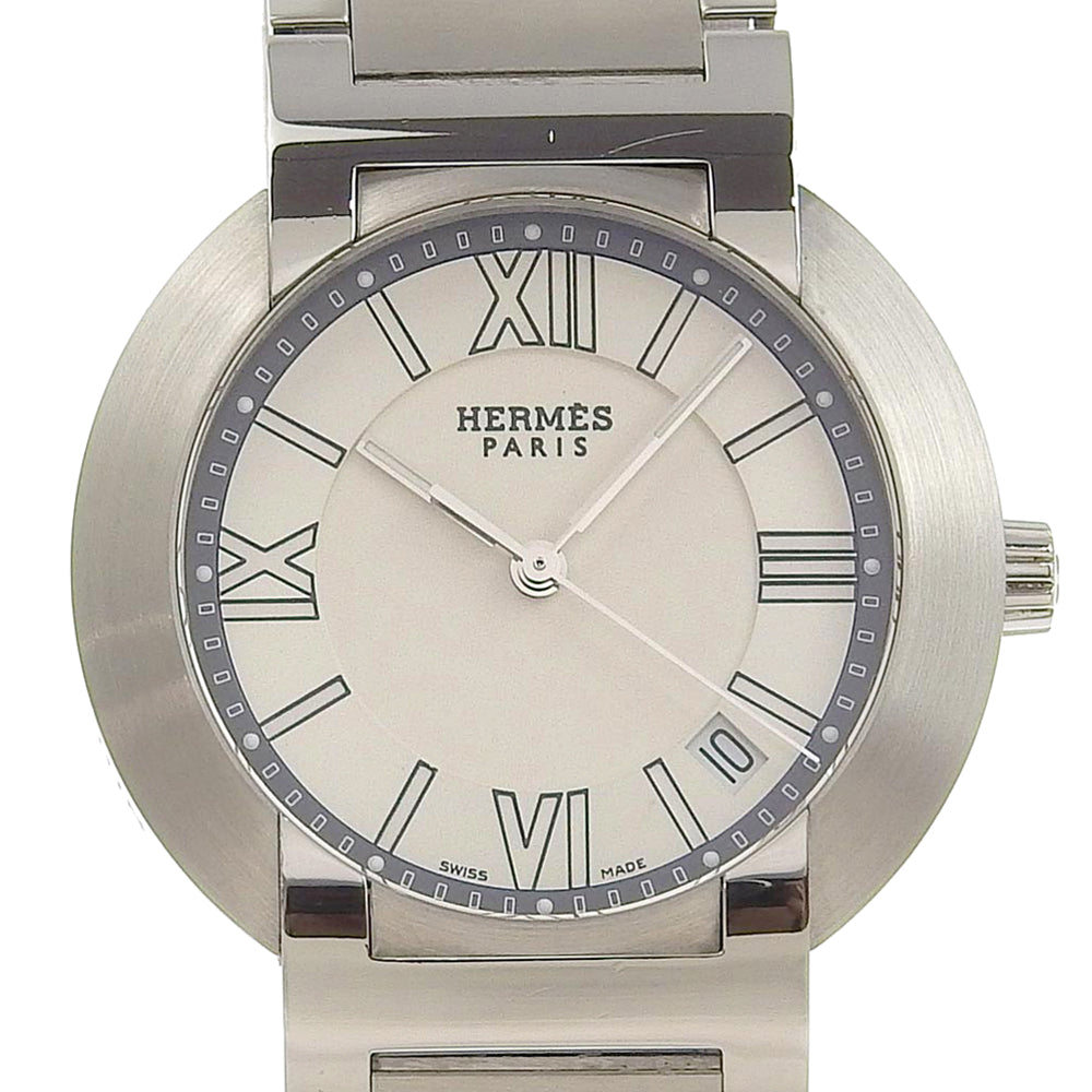 HERMES Watches Quartz NO1.710 Stainless Steel Silver Nomad White dial mens  d