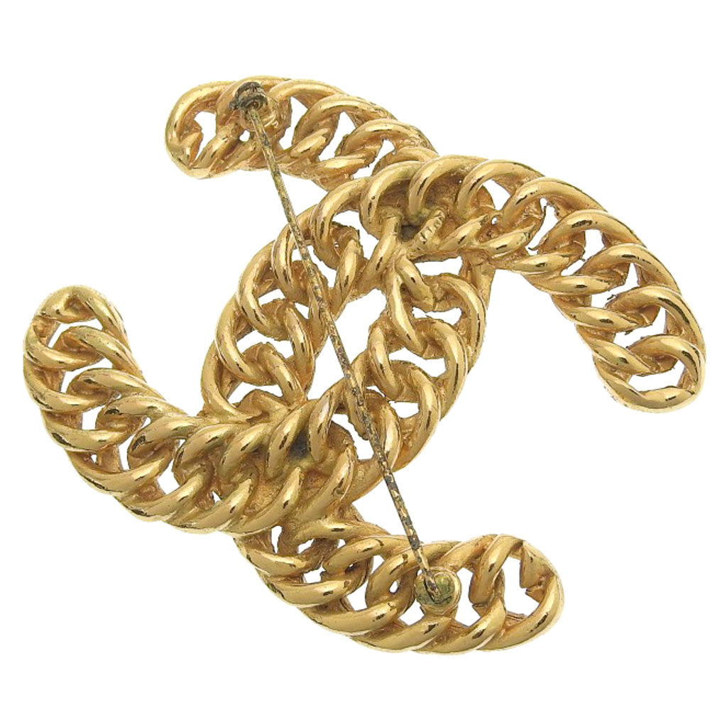 CHANEL Brooch Plated Gold gold Chain COCO Mark Women  d