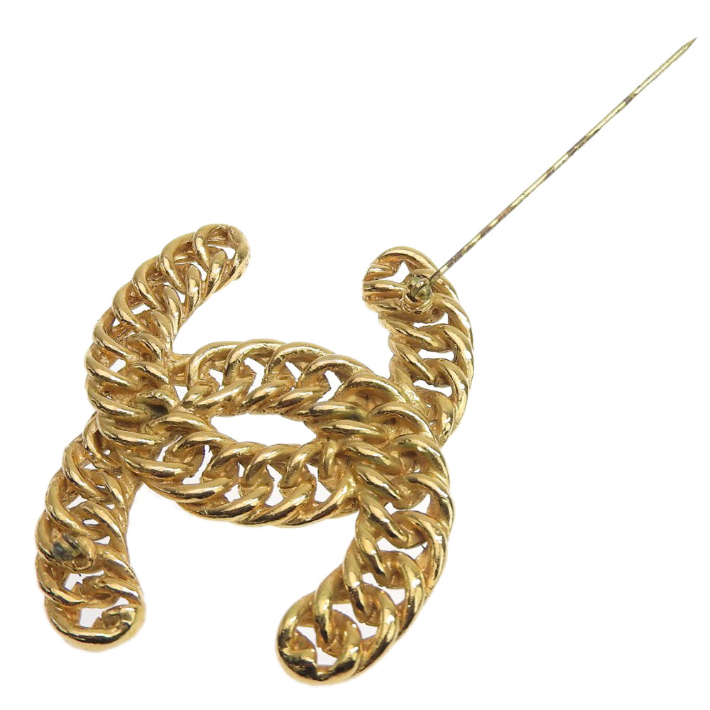 CHANEL Brooch Plated Gold gold Chain COCO Mark Women  d