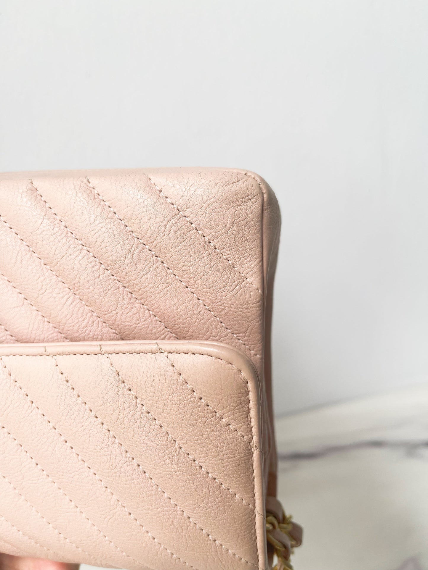 Chanel 17C Classic Chevron Calfskin Light Pink 