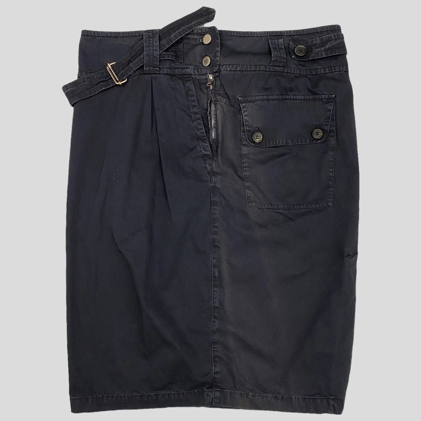 Prada Sport 2004 Midi Belted Cargo Skirt - 12-16