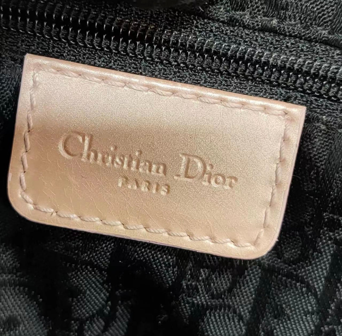 Dior saddle bag   denim with pink leather strap