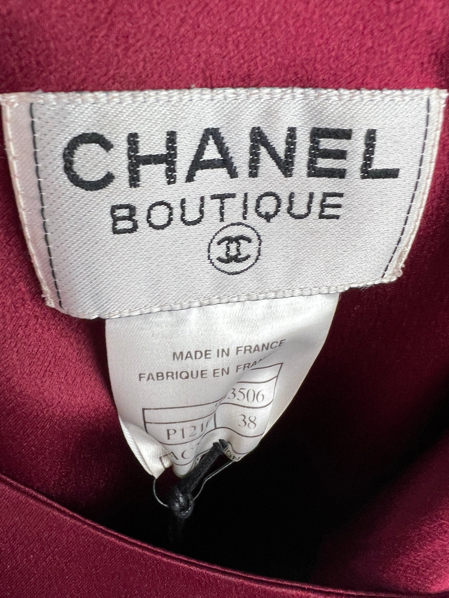 Chanel   98A Burgundy Silk Wrap Dress Size FR 38 ( UK 10)