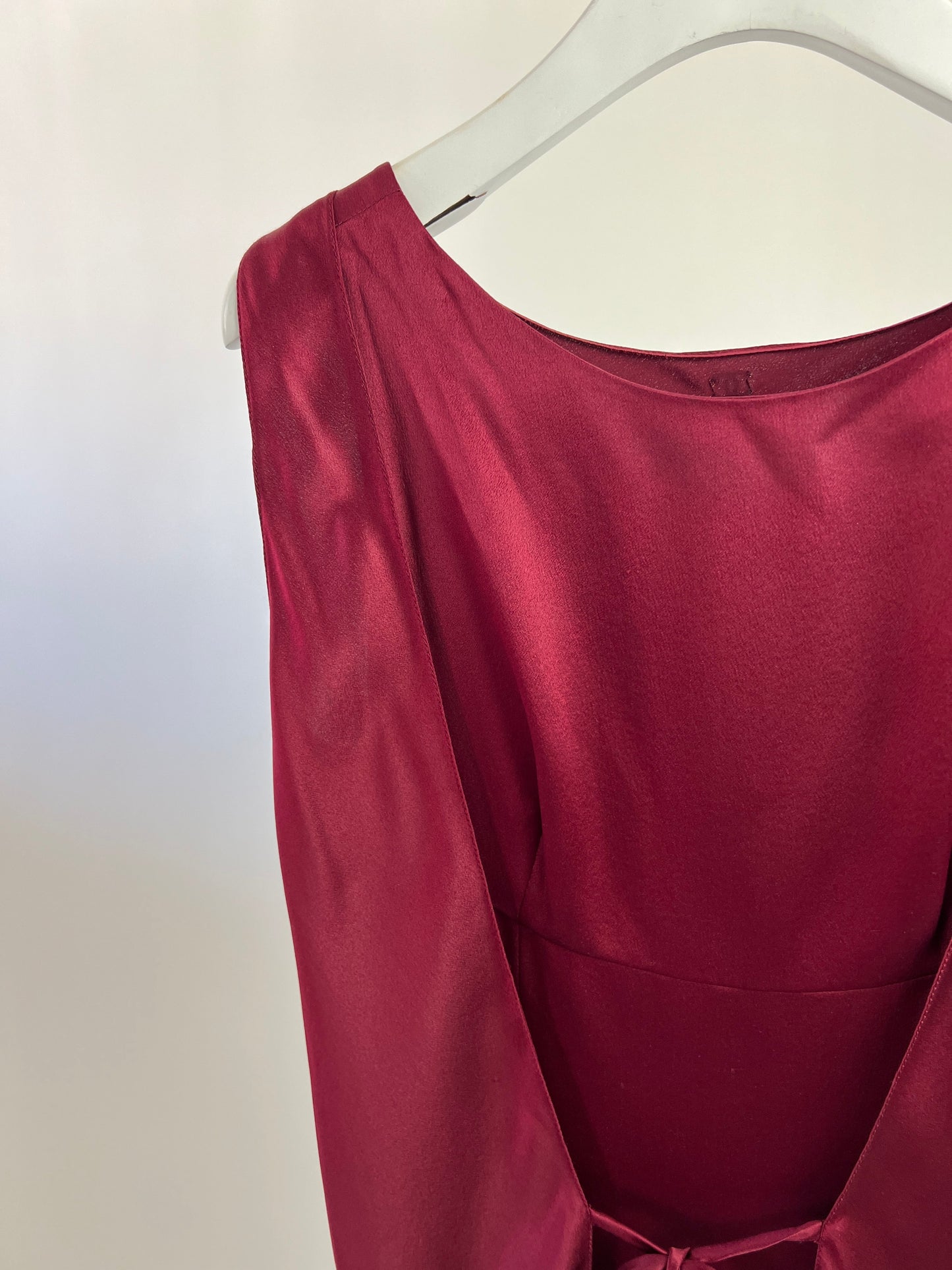 Chanel   98A Burgundy Silk Wrap Dress Size FR 38 ( UK 10)