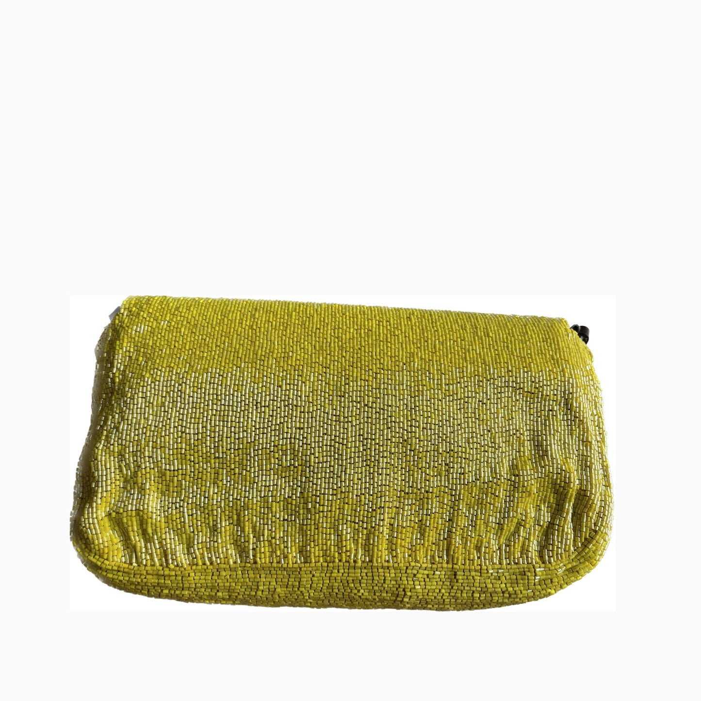 Fendi Baguette Bag Lemon Yellow Glitter Beads Shoulder Bag