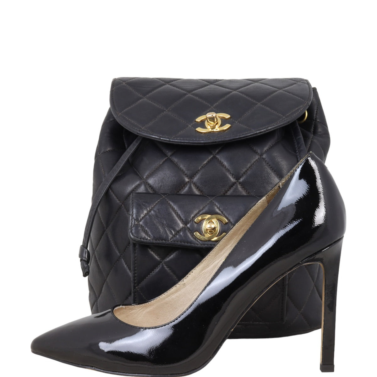 Chanel Duma Quilted Backpack   | Black