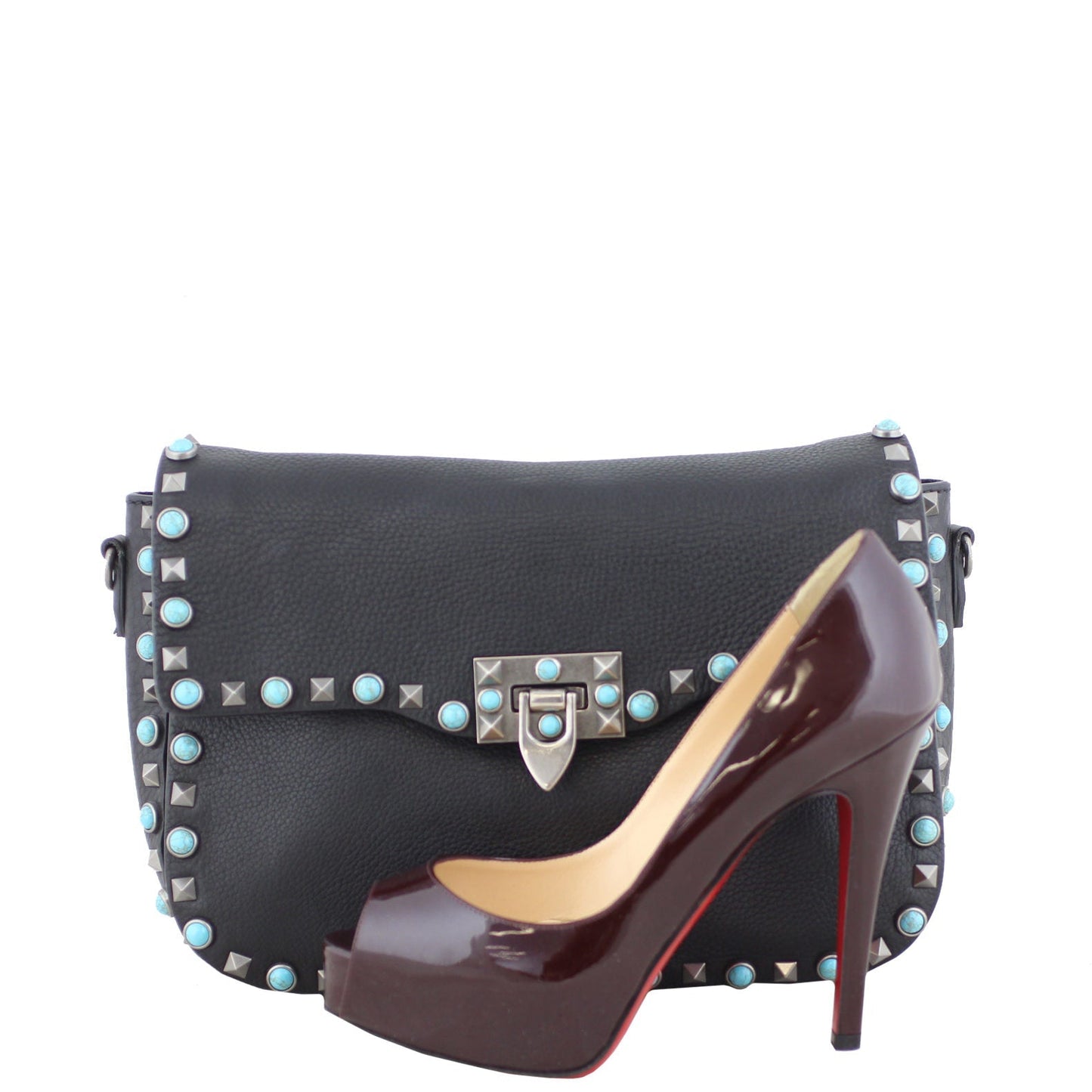Valentino Rolling Rockstud Guitar Strap Crossbody