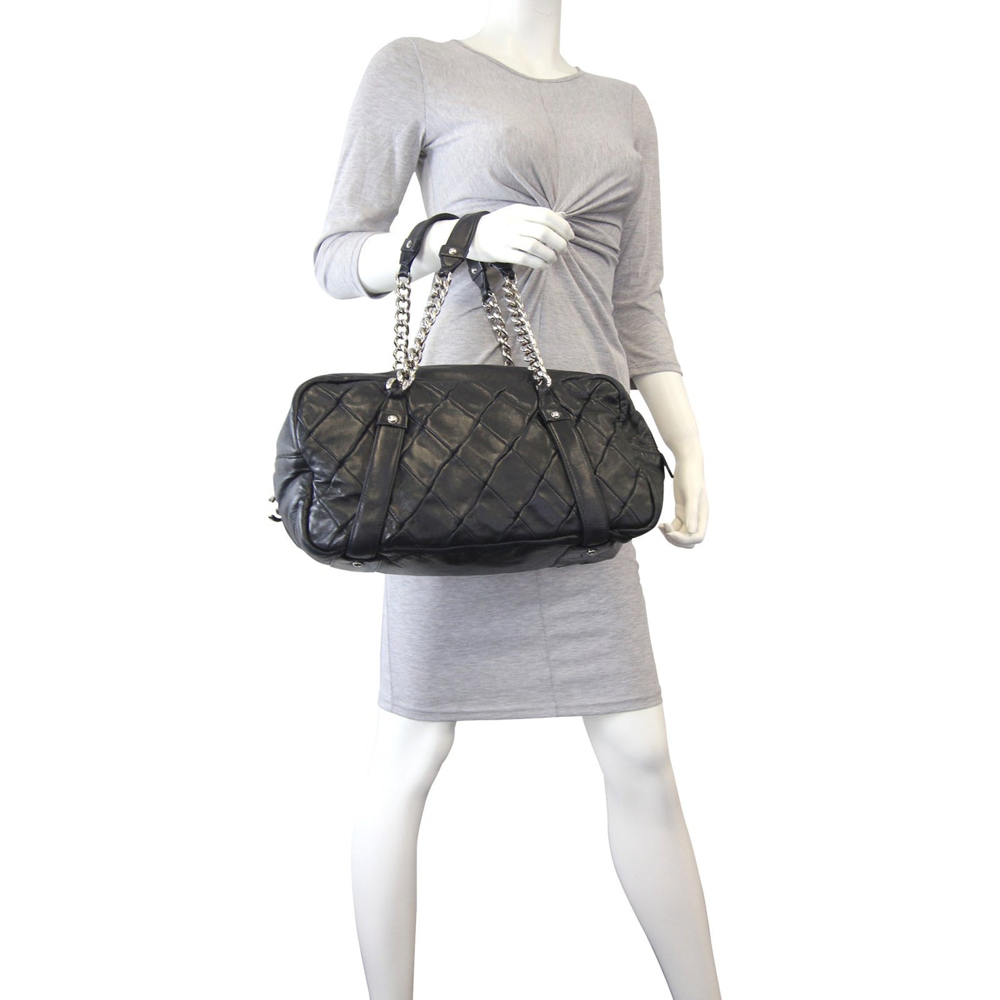 Chanel Diagonal Zip Bowler Bag