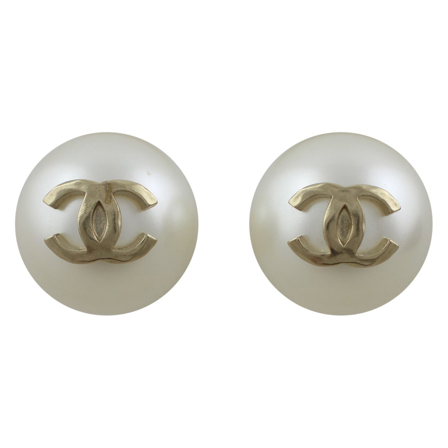 Chanel Faux Pearl CC Earrings