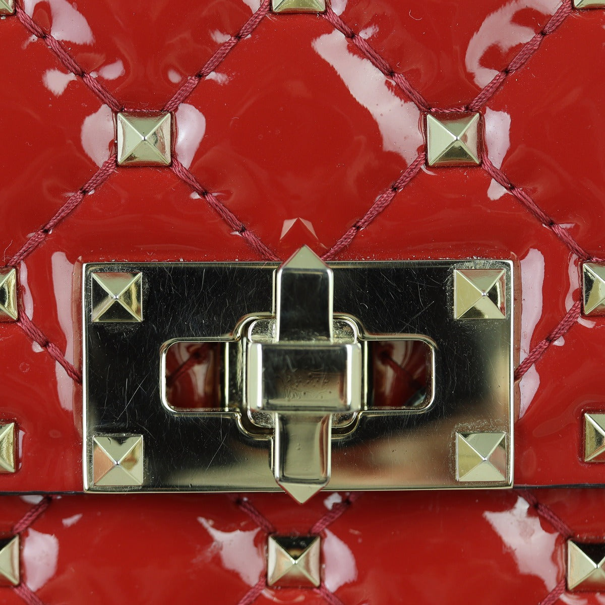 Valentino Rockstud Spike Medium Shoulder Bag Patent