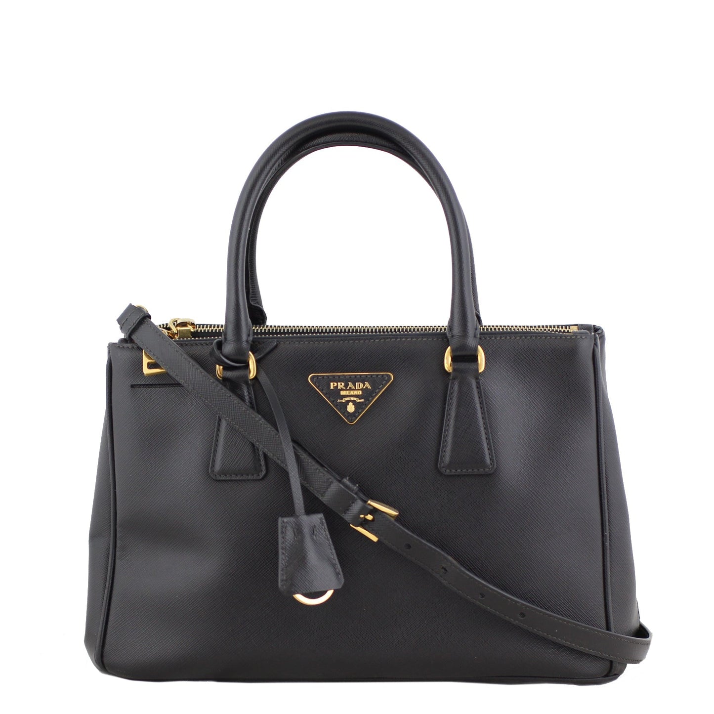 Prada Saffiano Lux Galleria Double Zip Tote Small