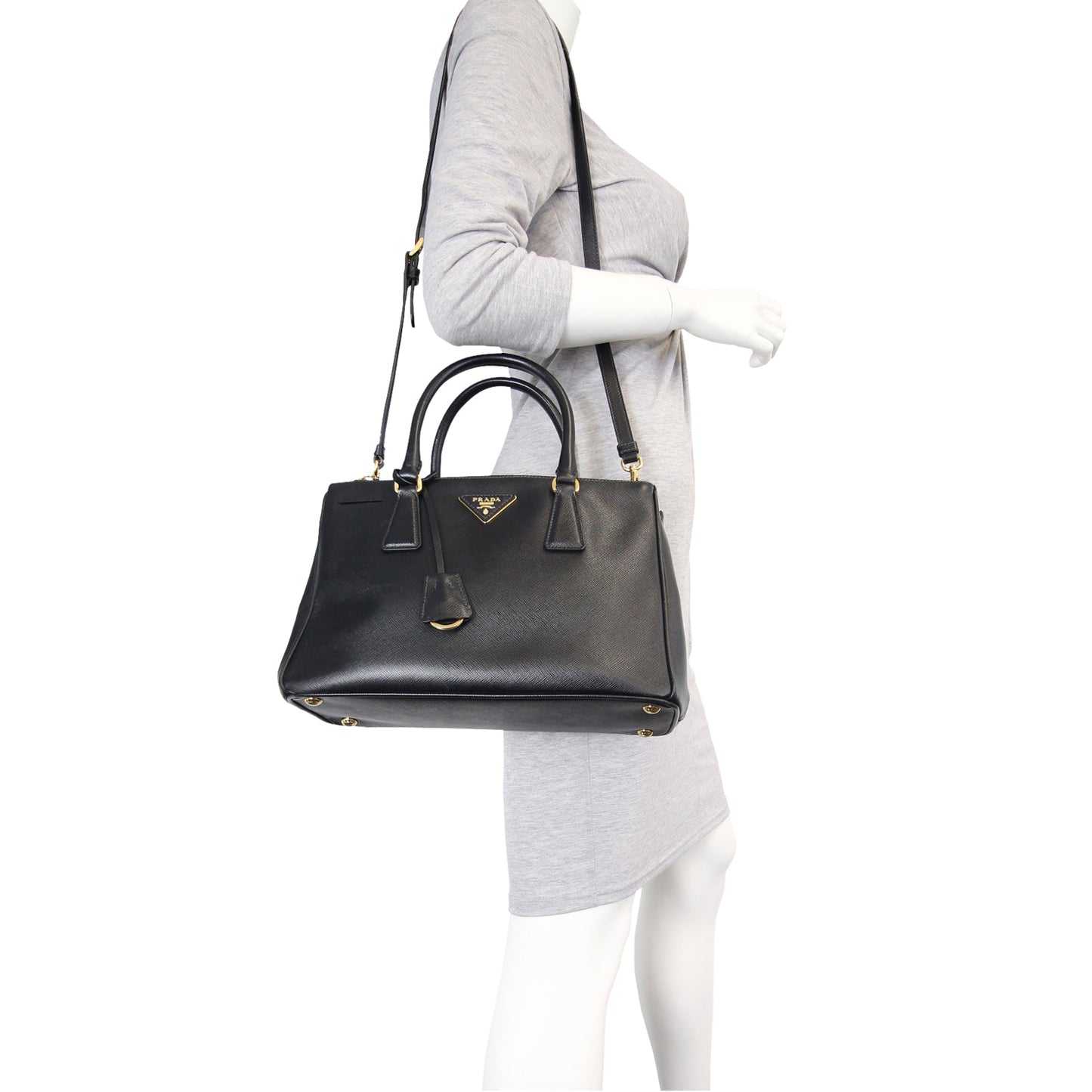Prada Saffiano Lux Galleria Double Zip Tote Small