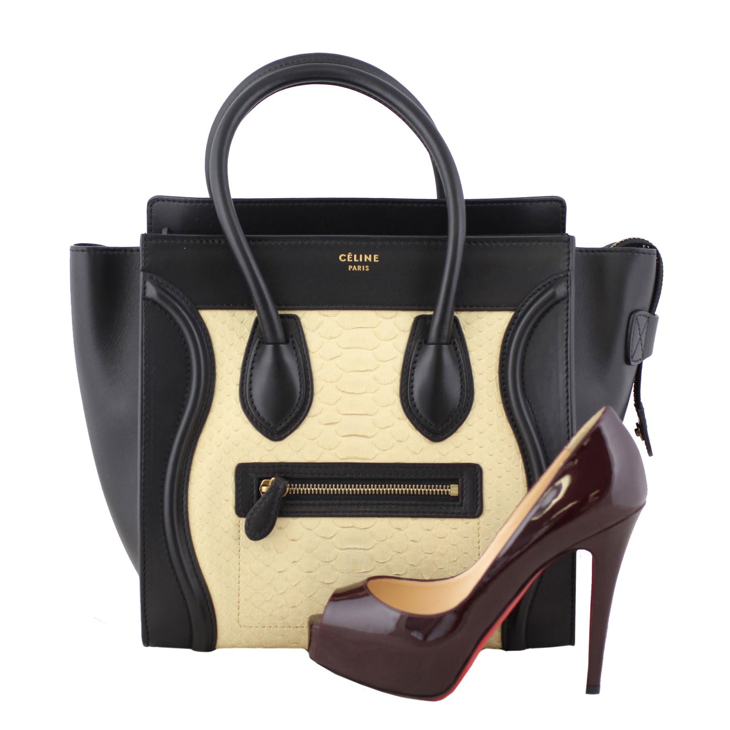 Celine Micro Luggage Tote Python