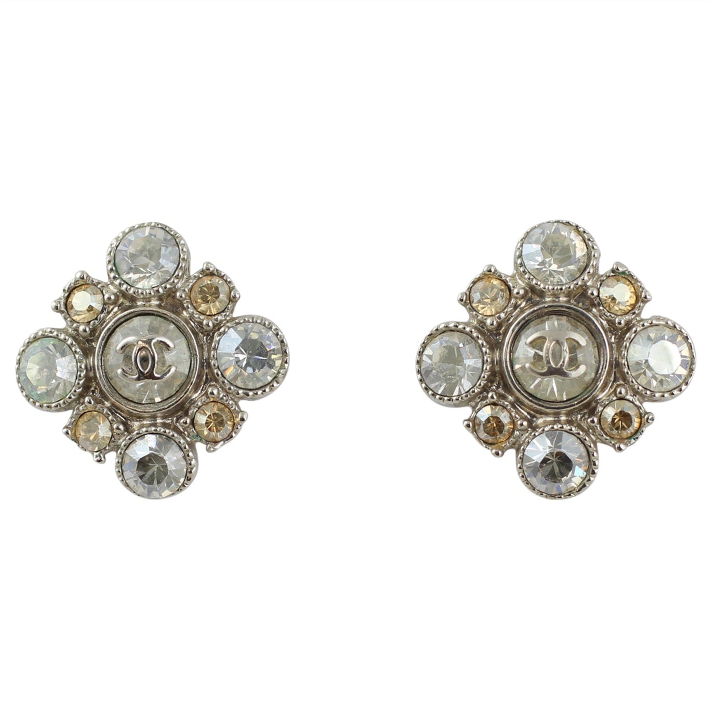 Chanel Swarovski Cluster Diamante Earrings