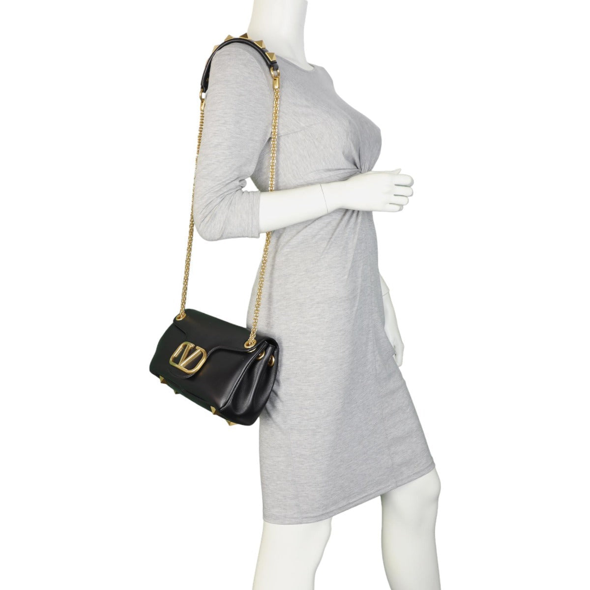 Valentino VLogo Stud Sign Shoulder Bag