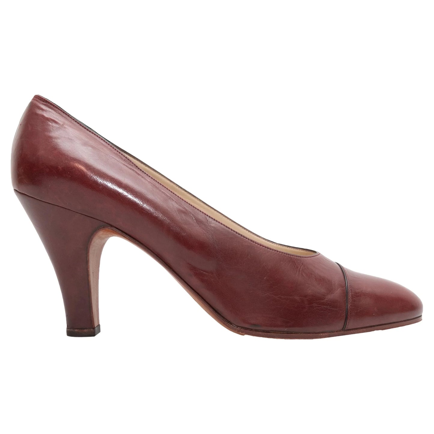 Brown Chanel Leather Pointed-Toe Pumps Size 36