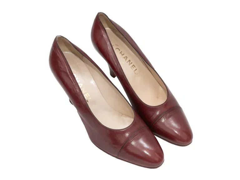 Brown Chanel Leather Pointed-Toe Pumps Size 36