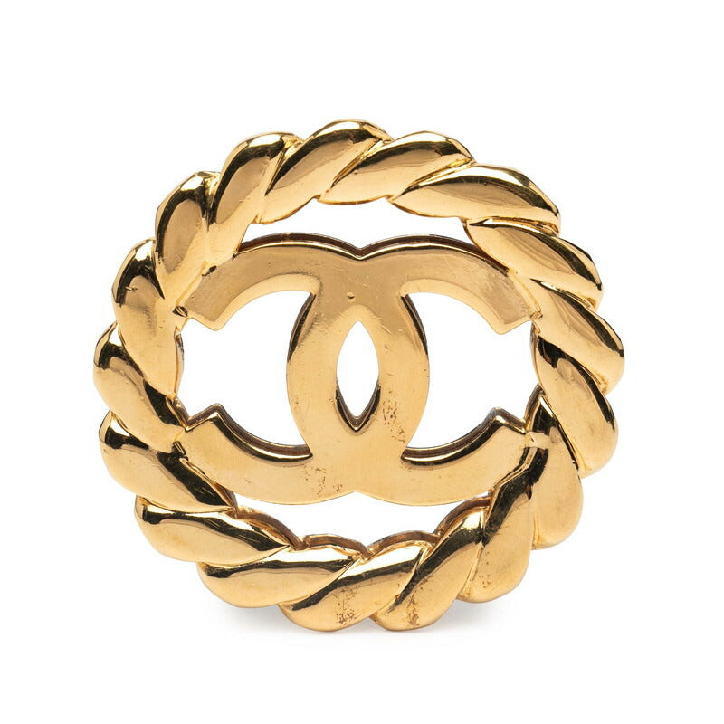 Chanel Coco Mark Round Mirror Brooch