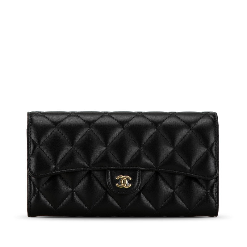 Chanel Classic Long Flap Wallet Lambskin Wallet