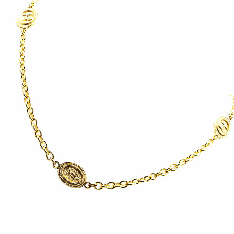 Chanel Coco Mark Long Double Chain Necklace