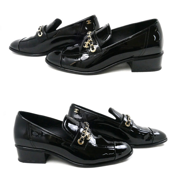 Chanel Coco Mark Charm Patent Leather Loafers