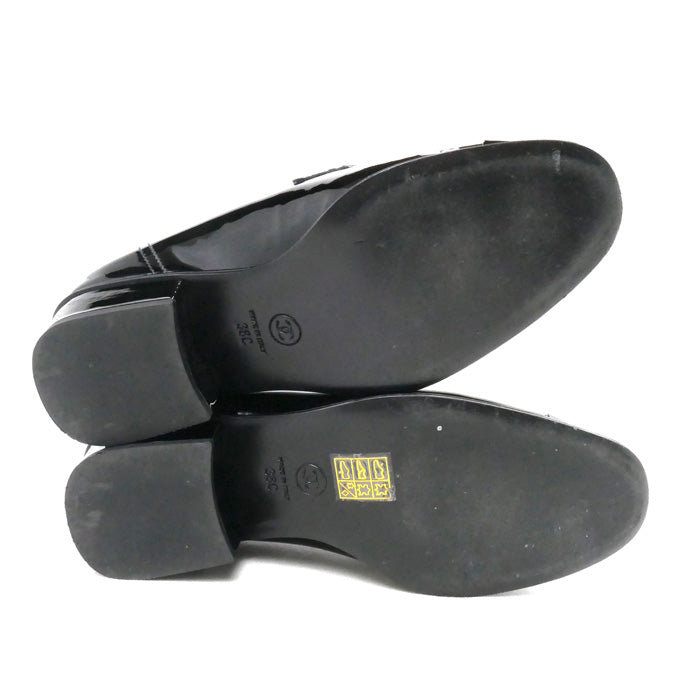 Chanel Coco Mark Charm Patent Leather Loafers