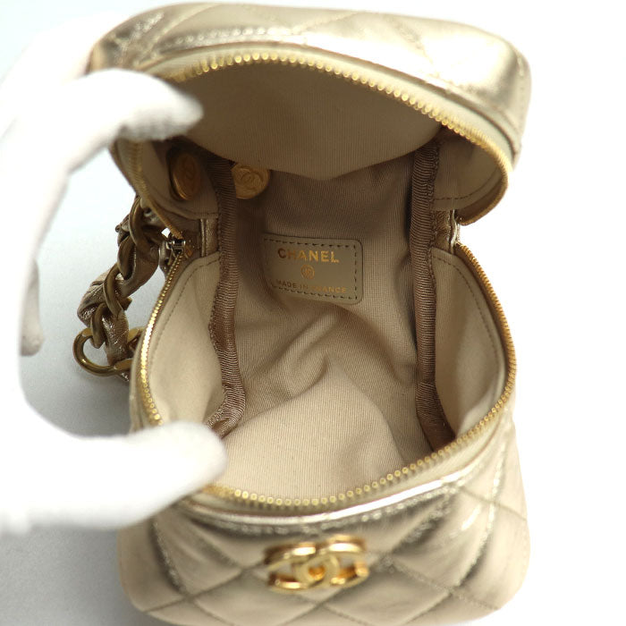 Chanel Matelasse Lambskin Chain Clutch Bag