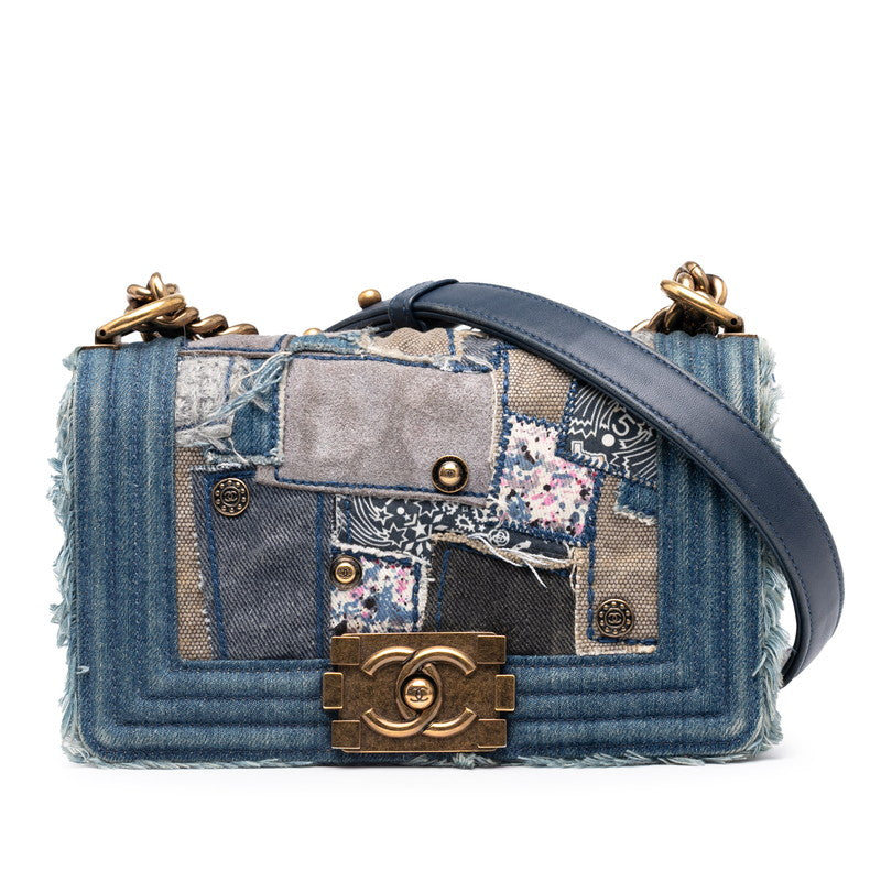 Chanel Boy Chanel Patchwork Denim Shoulder Bag