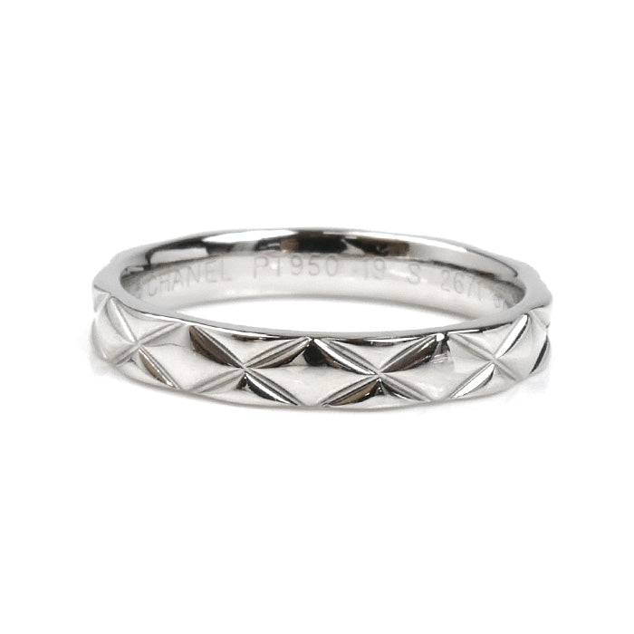 Chanel Matelassé Pt950 Platinum Ring Size 16.5