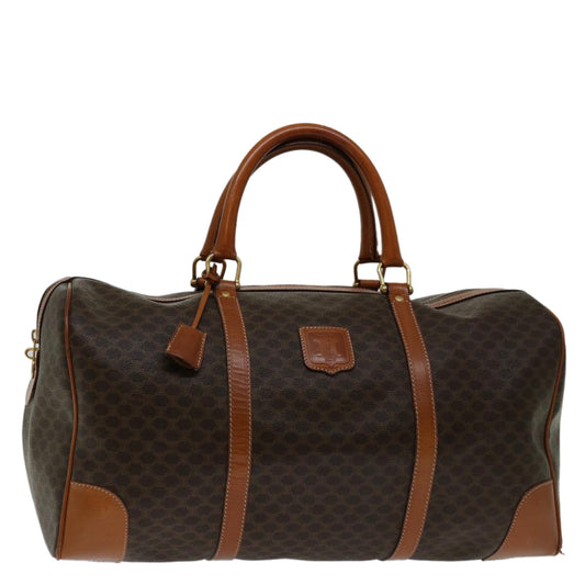 Luxury CELINE Macadam Canvas Boston Bag PVC Brown  ki4266