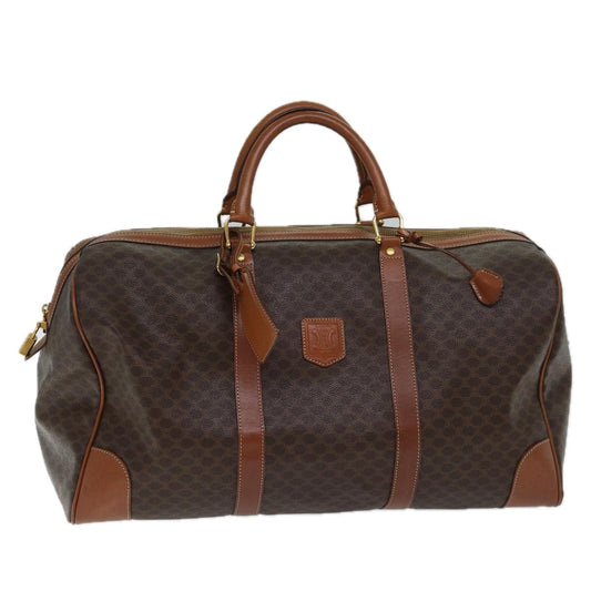 Luxury CELINE Macadam Canvas Boston Bag PVC Brown  ki4356