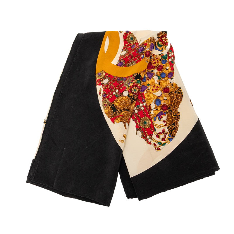 Chanel Coco Mark Jewelry Motif Silk Scarf