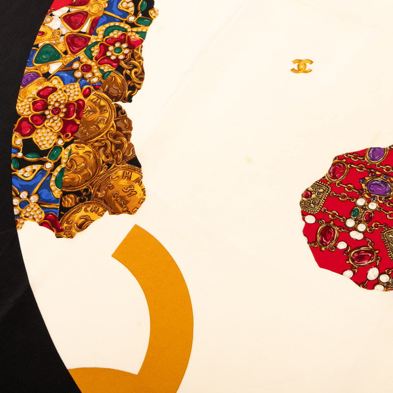 Chanel Coco Mark Jewelry Motif Silk Scarf