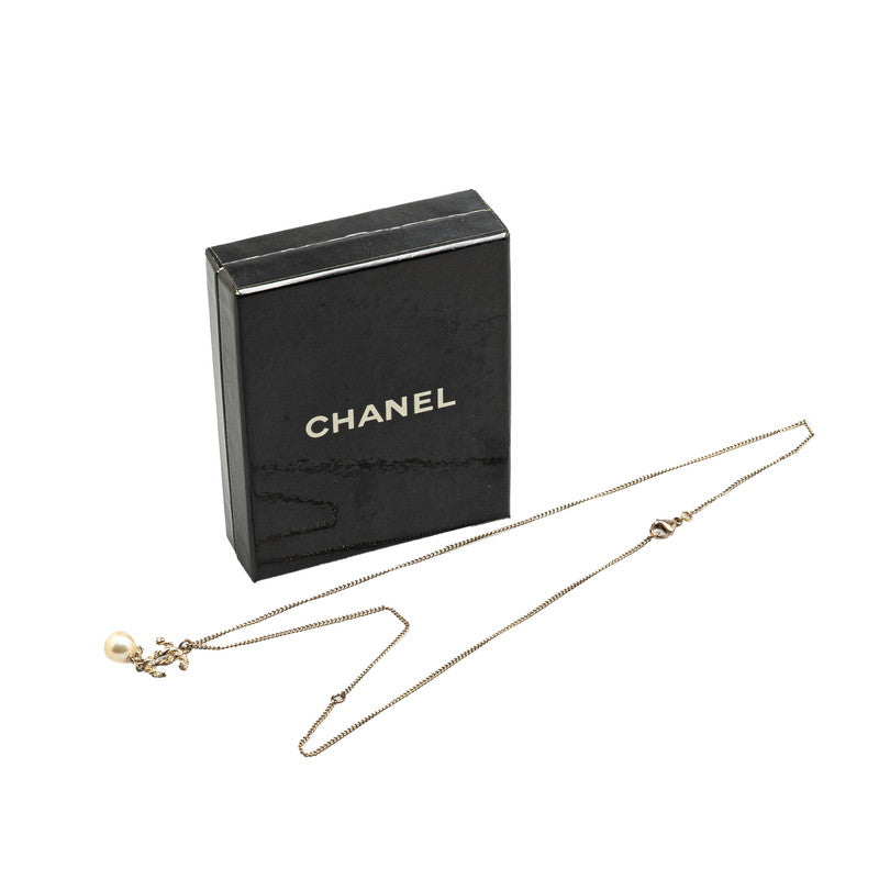 Chanel Coco Mark Pearl Rhinestone Necklace