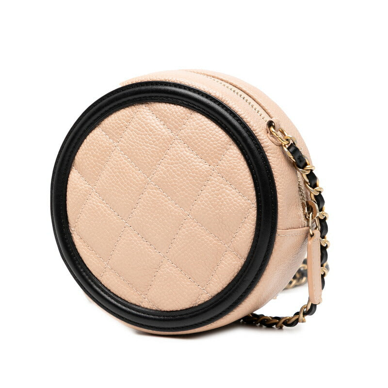 Chanel CC Filigree Matelassé Caviar Skin Shoulder Bag