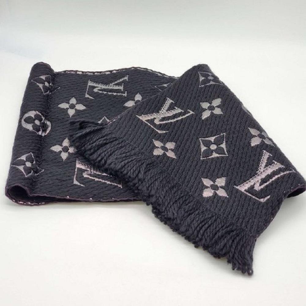 Louis Vuitton Black Logomania Shine Scarf Brand New