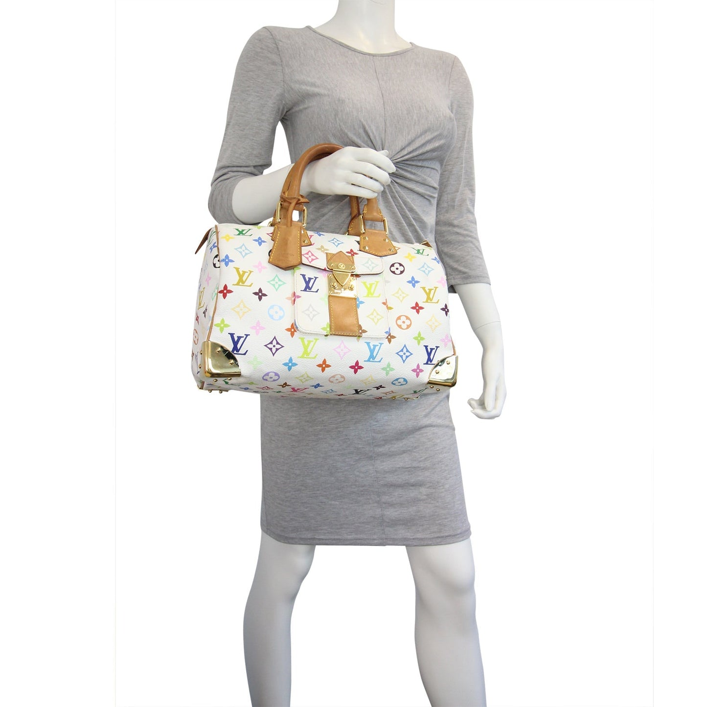 Louis Vuitton Speedy 30 White Multicolore Monogram