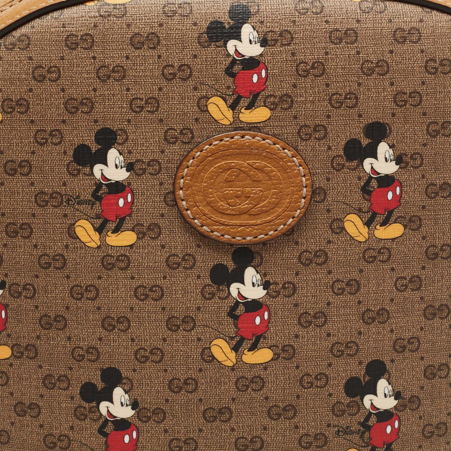 Gucci x Disney Brown GG Supreme Canvas and Leather Mickey Mo  Backpack