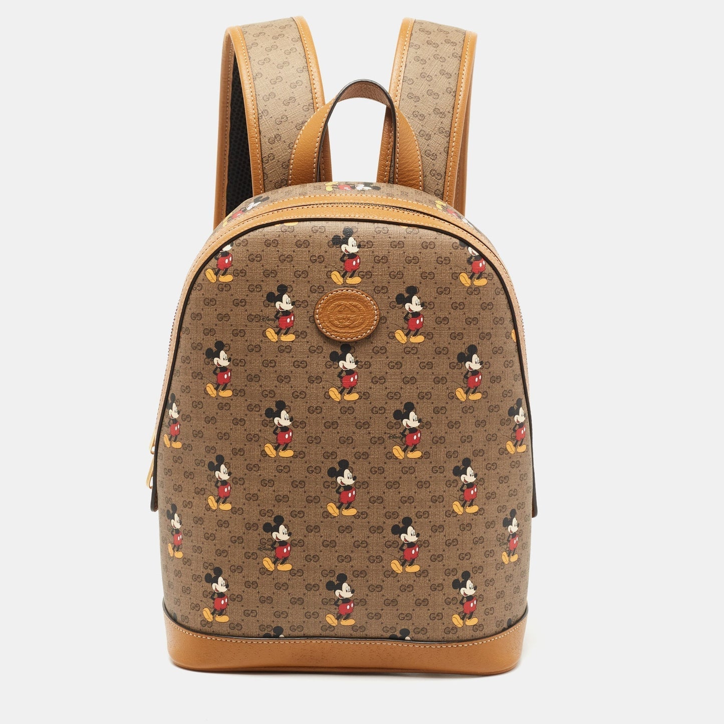 Gucci x Disney Brown GG Supreme Canvas and Leather Mickey Mo  Backpack